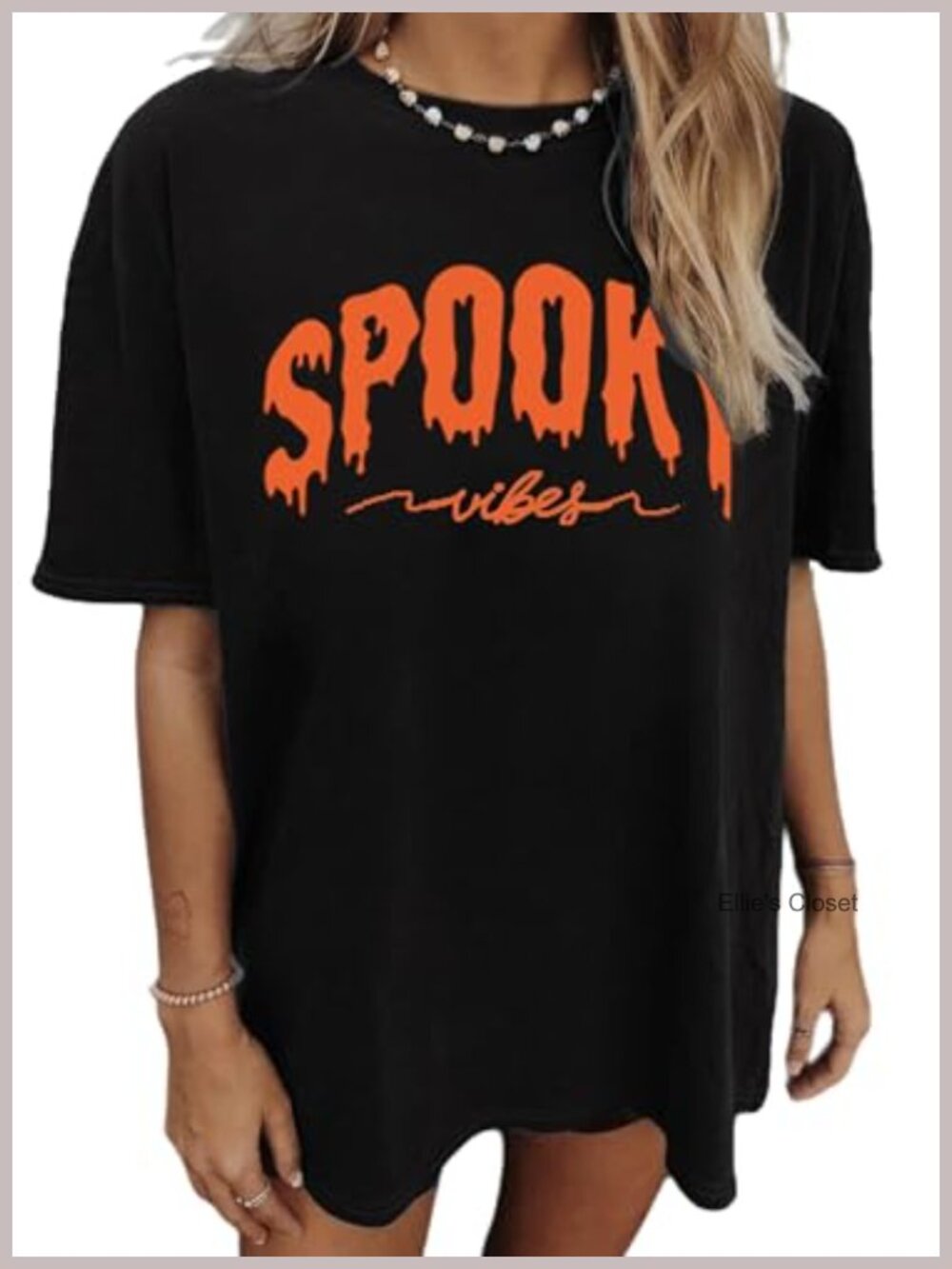 Oversized Halloween Shirts for Women Spooky Season Skeleton Tee